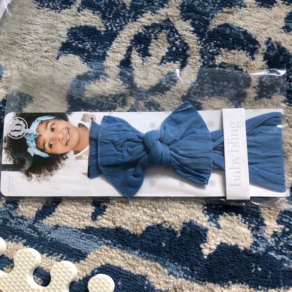 denim baby headband